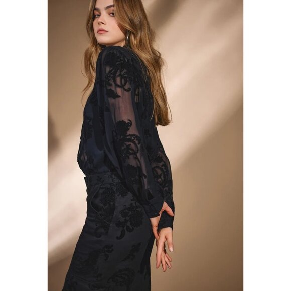 Hemant & Nandita Womens Shirt With Cami in Black Small New Button Down Blouse - Picture 10 of 16